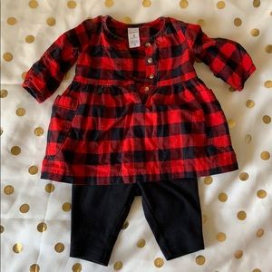 2-piece Buffalo check top & pants